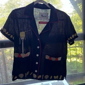 Tombolo seafood pasta linen shirt xs